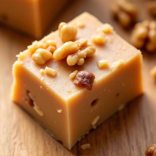 A slice of maple and walnut fudge